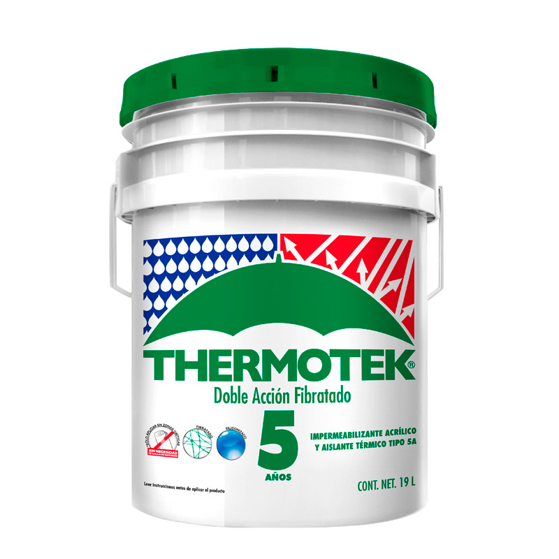 impermeabilizante acrilico fibratado thermotek 5 años 19 litros