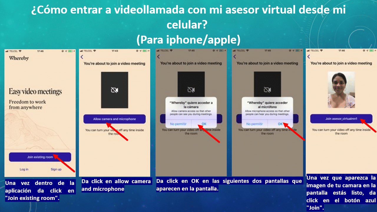 Cómo entrar a videollamada con mi asesor virtual desde mi celular en apple 2