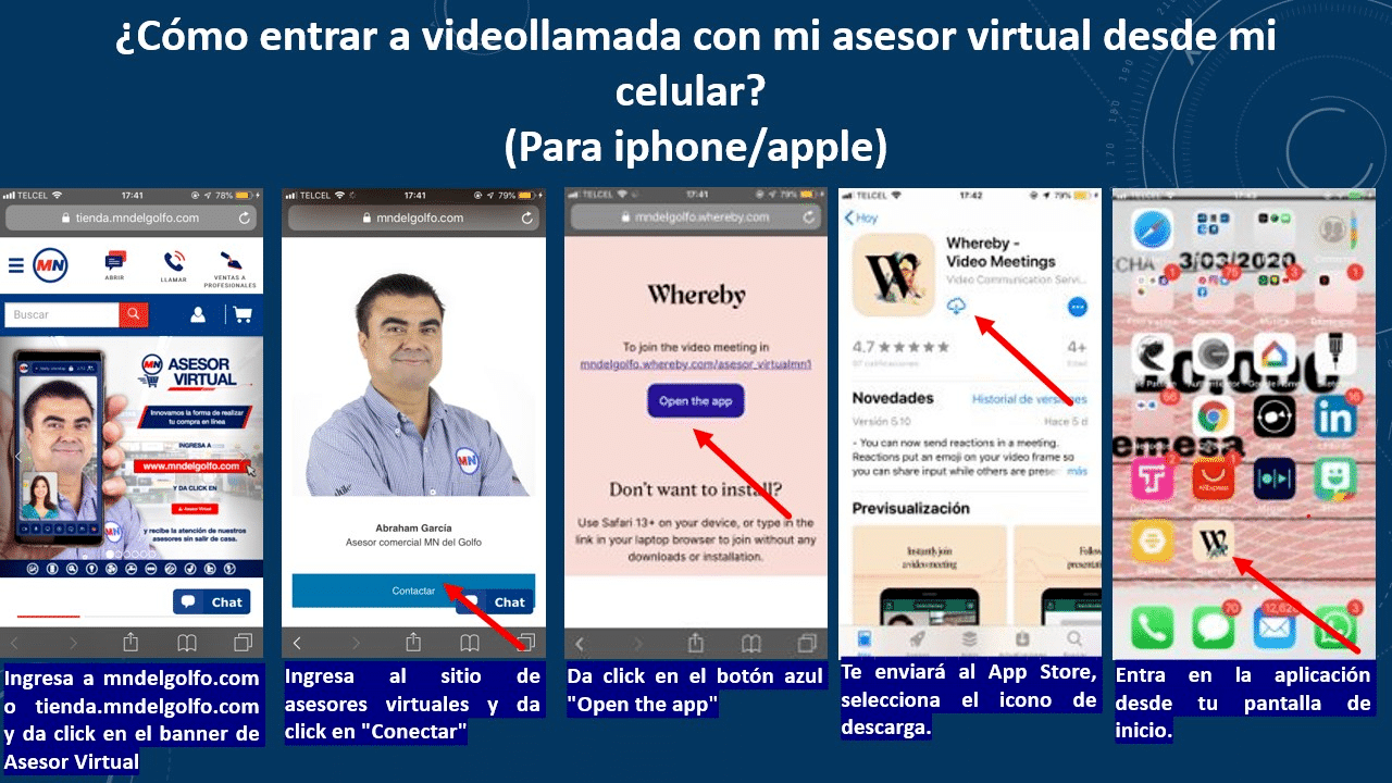 Cómo entrar a videollamada con mi asesor virtual desde mi celular en apple