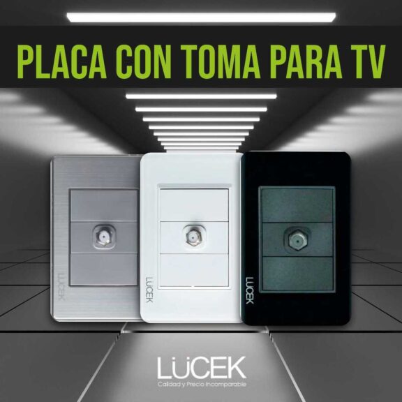 placa de apagador con entrada para TV marca Lucek