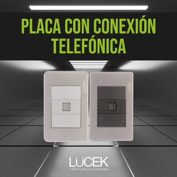 placa de apagador con conexión telefónica Lucek