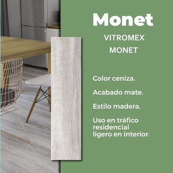 Piso Monet Ceniza Vitromex 25x100 cm Rectificado