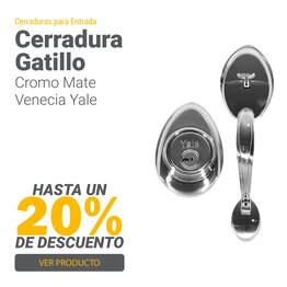 Cerradura Entrada Gatillo Cromo Mate Venecia Yale