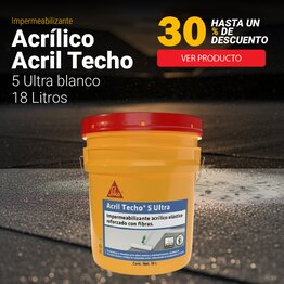 Impermeabilizante Acrílico Acril Techo 5 Ultra blanco 18L
