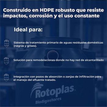 Biodigestor Rotoplas Autolimpiable 1300 L Para Aguas Residuales
