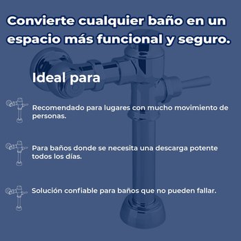 Fluxómetro de Manija Sanitario Helvex 1 L Spud 19 mm 185-19-1