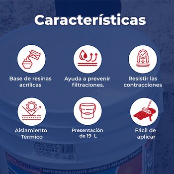 Impermeabilizante Acrílico Fibratado Blanco Impac 5000 19 L