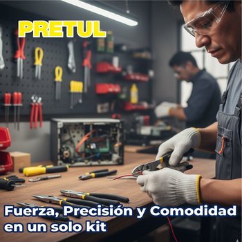 Juego de 4 pinzas mango de vinil Pretul