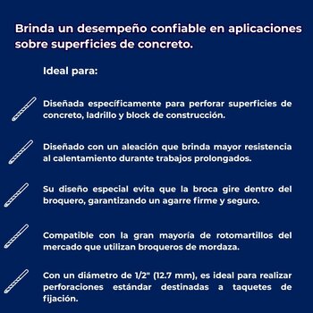 Broca Concreto Truper ½ x 6 pulg