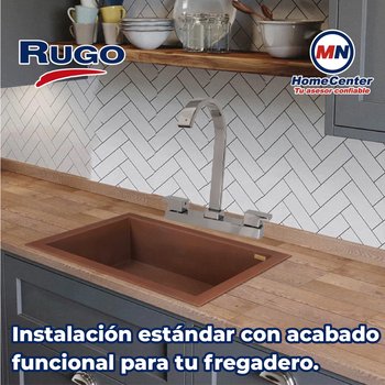 Llave Mezcladora al Piso Para Fregadero 8" Con Cubierta Rugo 8MF