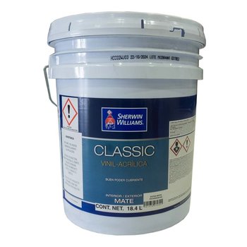 Pintura vinil acrílica mate classic extra white 19 L