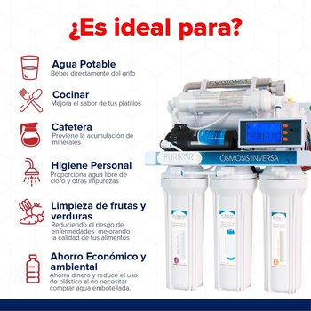 Sistema De Filtración Agua Ósmosis Inversa 6 Pasos Purikor