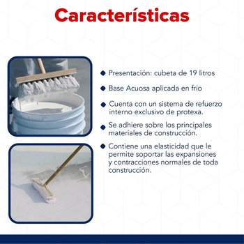 Impermeabilizante Acrílico Fibratado Blanco 5 Años 19 L