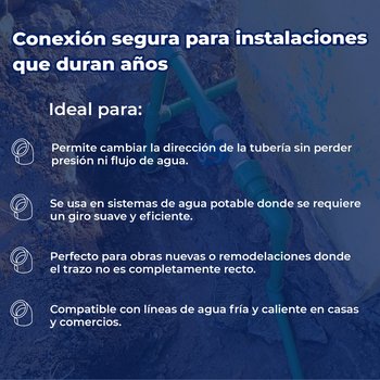 Codo Tuboplus 2½ pulgada x 45 Para Tubería Hidráulica Rotoplas