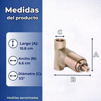 Válvula de Empotrar Roscable Para Regadera Helvex E-60-AQ