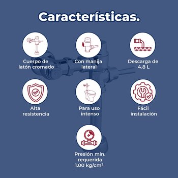 Fluxómetro con Manija para WC Helvex 38 mm 110-WC-4.8