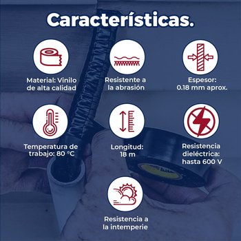 Cinta Aislar Negra Scotch 19 mm x 18 m