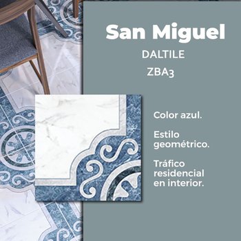 Piso San Miguel Azul Daltile 37x37 cm