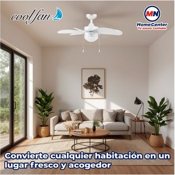 Ventilador De Techo Tramontana Blanco 30 Pulgadas Con Luz