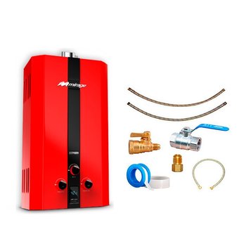 Calentador Paso 06 Lts Rojo Gas Nat Incluye Kit de Instalación