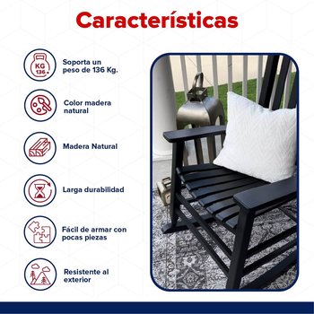 Silla Mecedora Madera Negro