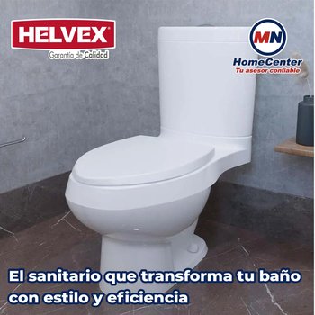 Sanitario Alargado Blanco Helvex Rodano 4.8 Litros por descarga