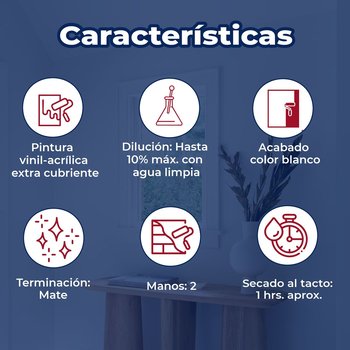 Pintura Vinil Acrílica Mate Professional Blanco 19 L