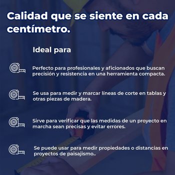 Cinta de Medir Flexómetro compacto anti Impactos 5 m19 mm Truper