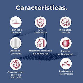 Regadera de Chorro Fijo Cuadrada Proyecta REC-02