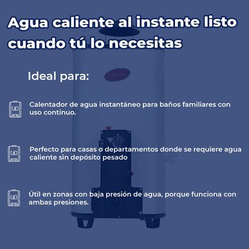 Calentador de Paso Iusa Enerhit Rápida Recuperación Gas LP 9 L