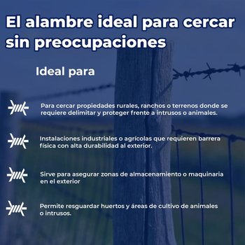 Alambre Púas Corcel III 4 Puntas Calibre 16.5