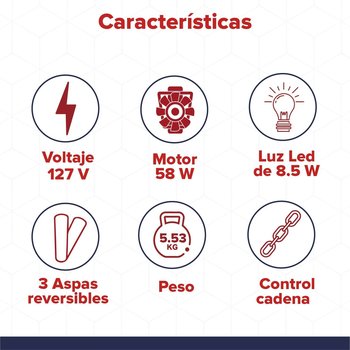 Ventilador De Techo Eliseo Coolfan Luz Led Control Cadena