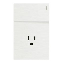 Placa Apagador Sencillo y Contacto Lucek Flat Blanco