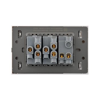 Placa 1 Apagador Sencillo 2 Contactos Lucek Flat Plata