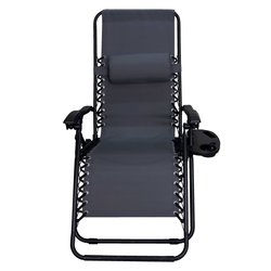 Silla gravity acero y tela gris