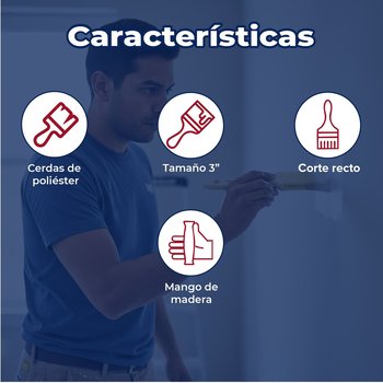 Brocha de Poliéster Project Select Corte Recto BYP 3"