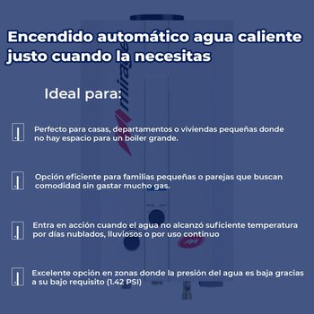 Calentador Paso Instantáneo Flux Mirage 6 L Gas LP