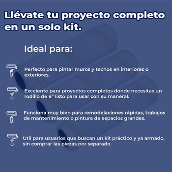 Kit Charola Rodillo 6 Piezas Para Pintar