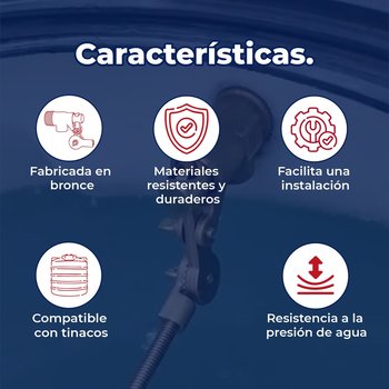 Válvula Flotador Para Tinaco Llenado Bronce ½ pulg Rugo