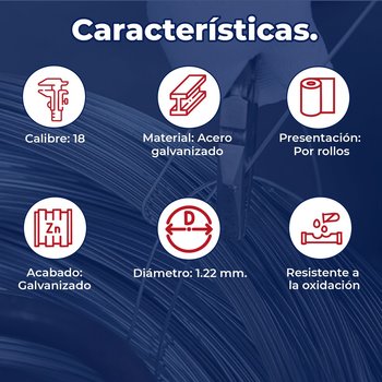 Alambre Galvanizado Deacero Calibre 18 (Precio por kilo)