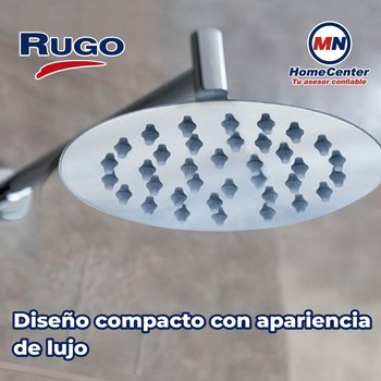 Regadera Sin Brazo Redonda Rugo Ultra Delgada 6X6" Acero Inox