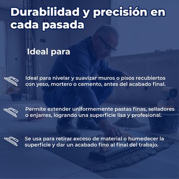 Llana de Hule 9-1/2" Espesor 5/8", Acabado Liso Truper