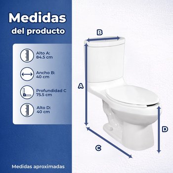 Sanitario Alargado Blanco Helvex Rodano 4.8 Litros por descarga