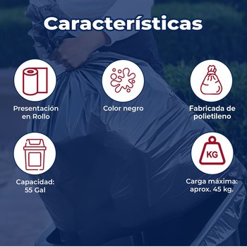 Bolsa de plástico para basura negra