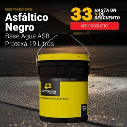 Impermeabilizante Asfáltico Negro Base Agua ASB Protexa 19 Lt