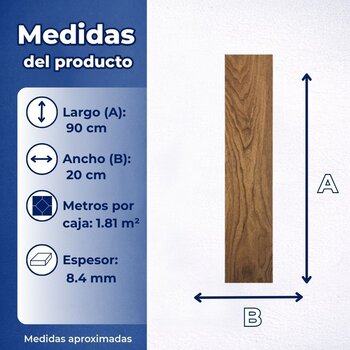 Piso Tipo Madera African Walnut Café Daltile 20x90 cm GAW1