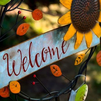 Estaca decorativa para jardín figura Girasol Welcome 1.06 M
