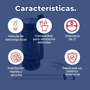 Válvula de Descarga Dual 2 Pulgadas Negro 820VT Fluidmaster