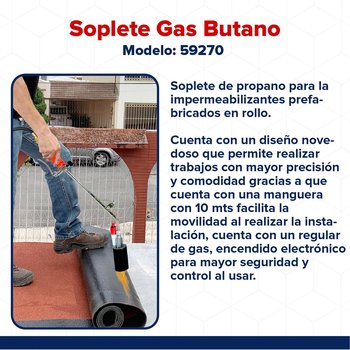 Soplete Gas Butano Encendido Electrónico Manguera 10 m