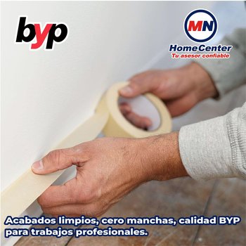 Cinta Masking Tape marca Byp 50 mm 2 pulg 50 m